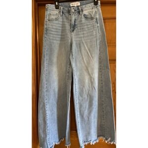 Freckled Poppy Risen Flare Jeans Sz 9 Distressed Raw Hem